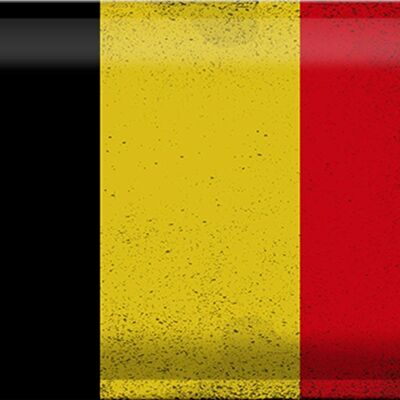 Blechschild Flagge Belgien 30x20cm Flag of Belgium Vintage