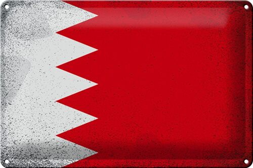 Blechschild Flagge Bahrain 30x20cm Flag of Bahrain Vintage