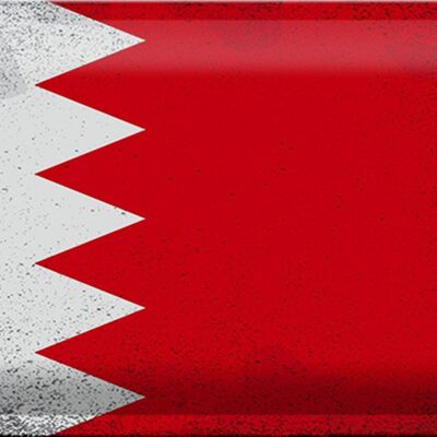 Blechschild Flagge Bahrain 30x20cm Flag of Bahrain Vintage