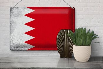Drapeau en étain de Bahreïn, 30x20cm, drapeau de Bahreïn Vintage 3