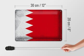 Drapeau en étain de Bahreïn, 30x20cm, drapeau de Bahreïn Vintage 4