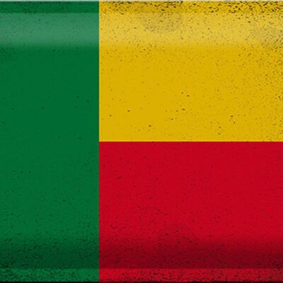 Blechschild Flagge Benin 30x20cm Flag of Benin Vintage