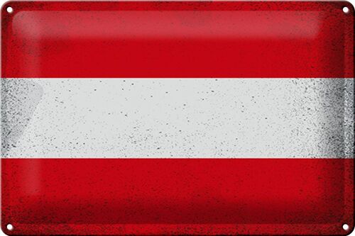 Blechschild Flagge Österreich 30x20cm Flag Austria Vintage