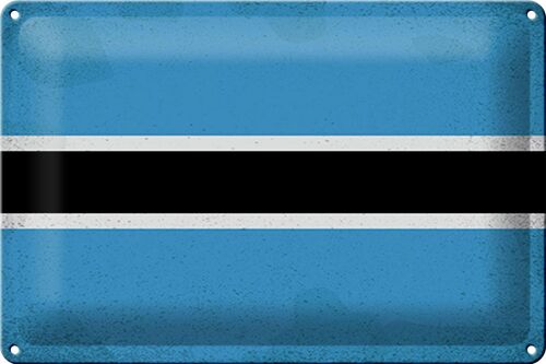 Blechschild Flagge Botswana 30x20cm Flag Botsuana Vintage