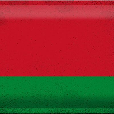 Cartel de chapa con bandera de Bielorrusia, 30x20cm, Bielorrusia Vintage