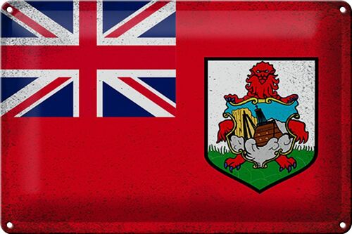 Blechschild Flagge Bermuda 30x20cm Flag of Bermuda Vintage