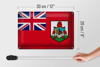 Drapeau en étain des Bermudes, 30x20cm, drapeau des Bermudes, Vintage 4