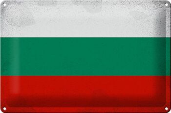 Signe en étain drapeau Bulgarie 30x20cm drapeau Bulgarie Vintage 1