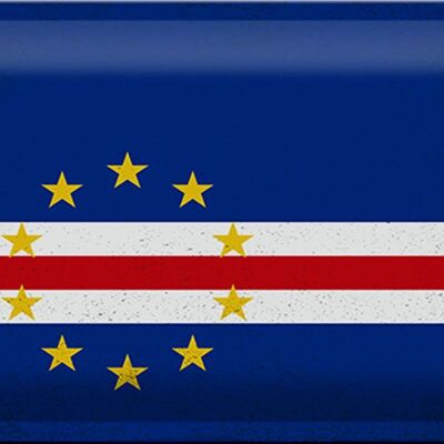 Blechschild Flagge Kap Verde 30x20cm Cape Verde Vintage