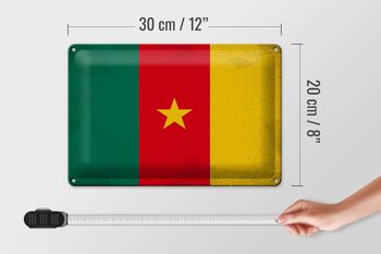 Signe en étain drapeau Cameroun 30x20cm drapeau du Cameroun Vintage 4