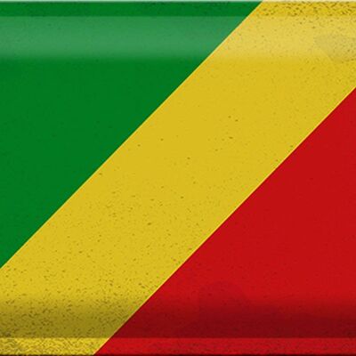 Blechschild Flagge Kongo 30x20cm Flag of the Congo Vintage