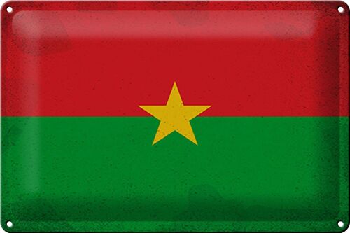 Blechschild Flagge Burkina Faso 30x20cm Flag Vintage