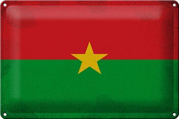 Drapeau en étain du Burkina Faso, 30x20cm, drapeau Vintage 1