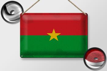 Drapeau en étain du Burkina Faso, 30x20cm, drapeau Vintage 2