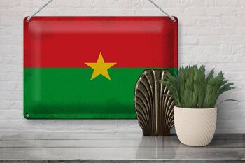 Drapeau en étain du Burkina Faso, 30x20cm, drapeau Vintage 3