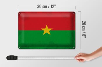 Drapeau en étain du Burkina Faso, 30x20cm, drapeau Vintage 4