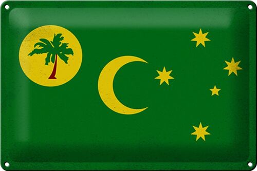 Blechschild Flagge Kokosinseln 30x20cm Cocos Island Vintage