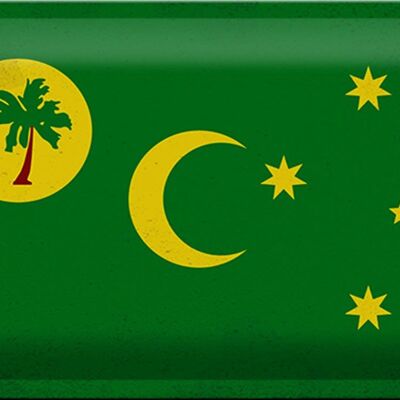 Blechschild Flagge Kokosinseln 30x20cm Cocos Island Vintage
