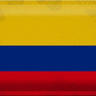 Cartel de chapa Bandera de Colombia 30x20cm Bandera de Colombia Vintage