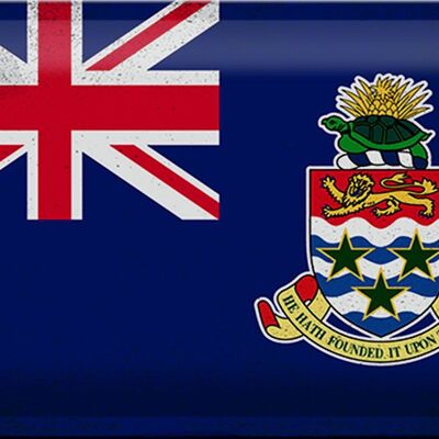 Targa in metallo Bandiera delle Isole Cayman 30x20 cm Bandiera vintage