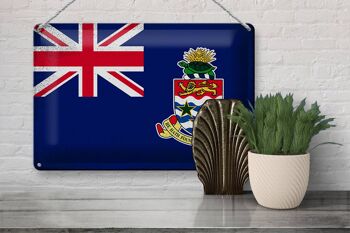 Signe en étain drapeau des îles caïmans, 30x20cm, drapeau Vintage 3