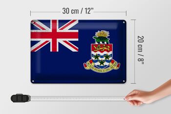 Signe en étain drapeau des îles caïmans, 30x20cm, drapeau Vintage 4