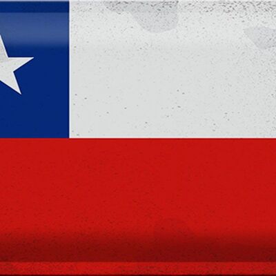 Cartel de chapa Bandera de Chile 30x20cm Bandera de Chile Vintage