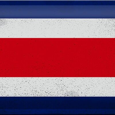 Signe en étain drapeau Costa Rica 30x20cm Costa Rica Vintage