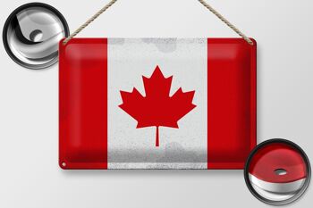 Signe en étain drapeau Canada 30x20cm drapeau du Canada Vintage 2