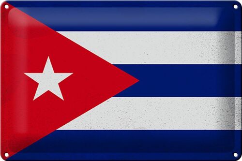 Blechschild Flagge Kuba 30x20cm Flag of Cuba Vintage