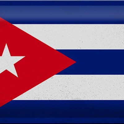 Signe en étain drapeau de Cuba 30x20cm drapeau de Cuba Vintage