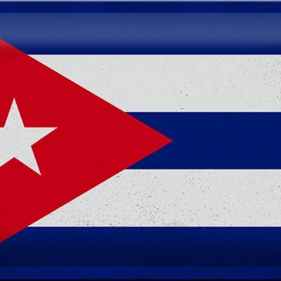 Blechschild Flagge Kuba 30x20cm Flag of Cuba Vintage