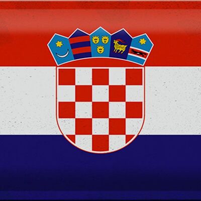 Targa in metallo Bandiera Croazia 30x20 cm Bandiera della Croazia Vintage