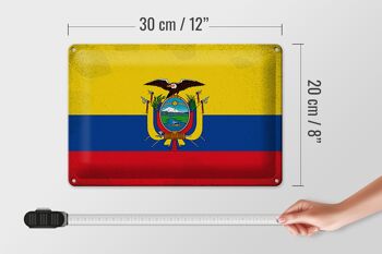 Signe en étain drapeau de l'équateur, 30x20cm, drapeau de l'équateur Vintage 4