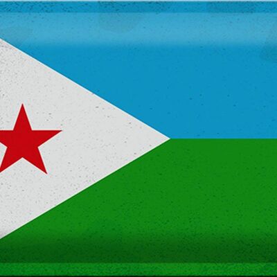 Blechschild Flagge Dschibuti 30x20cm Flag Djibouti Vintage