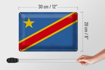 Signe en étain drapeau RD Congo 30x20cm drapeau Congo Vintage 4