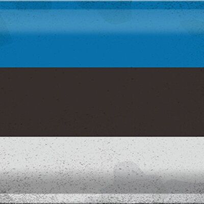 Targa in metallo Bandiera dell'Estonia 30x20 cm Bandiera dell'Estonia vintage