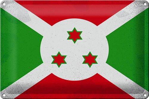Blechschild Flagge Burundi 30x20cm Flag of Burundi Vintage