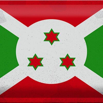 Blechschild Flagge Burundi 30x20cm Flag of Burundi Vintage