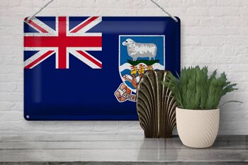 Drapeau en étain des îles Falkland, 30x20cm, drapeau Vintage 3