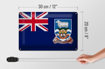 Drapeau en étain des îles Falkland, 30x20cm, drapeau Vintage 4