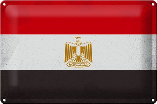 Blechschild Flagge Ägypten 30x20cm Flag of Egypt Vintage