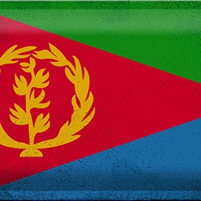 Blechschild Flagge Eritrea 30x20cm Flag of Eritrea Vintage