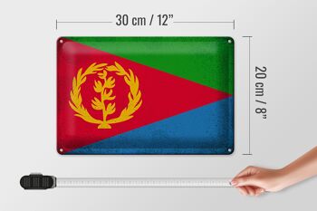 Signe en étain drapeau de l'érythrée, 30x20cm, drapeau de l'érythrée Vintage 4