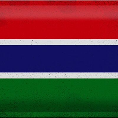 Blechschild Flagge Gambia 30x20cm Flag of Gambia Vintage