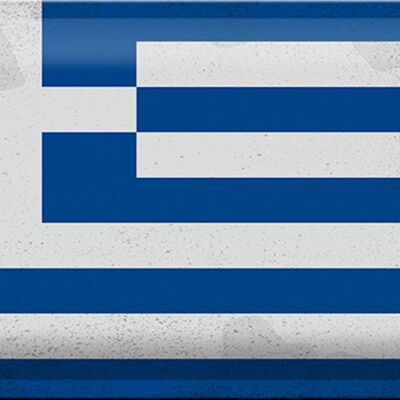 Blechschild Flagge Griechenland 30x20cm Flag Greece Vintage