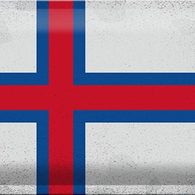Blechschild Flagge Färöer 30x20cm Flag Faroe Islands Vintage