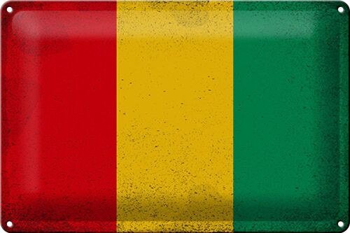 Blechschild Flagge Guinea 30x20cm Flag of Guinea Vintage