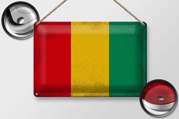 Drapeau de la Guinée en étain, 30x20cm, Vintage, drapeau de la Guinée 2
