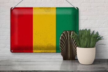 Drapeau de la Guinée en étain, 30x20cm, Vintage, drapeau de la Guinée 3
